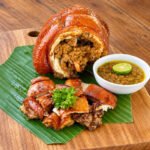 Balinese Samsam Guling crispy roasted pork belly at Warung Mufu in Kuta