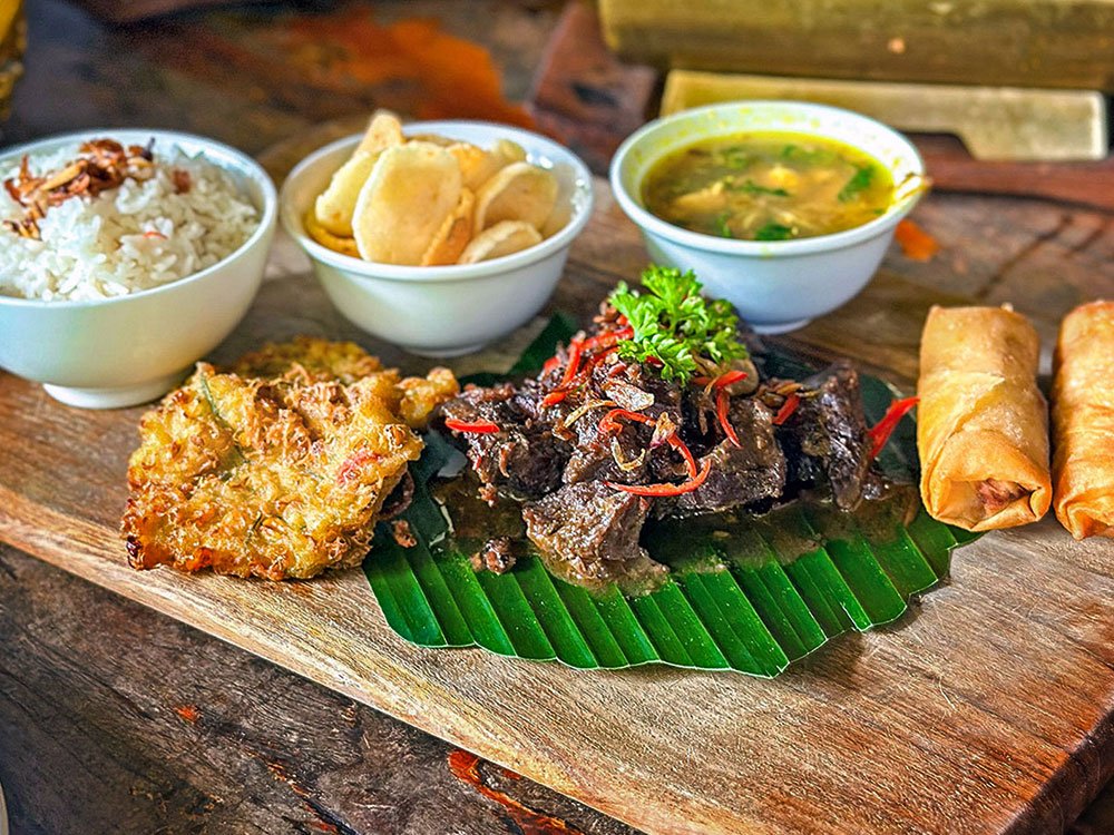 Authentic beef Rendang at Warung Mufu restaurant in Kuta Bali